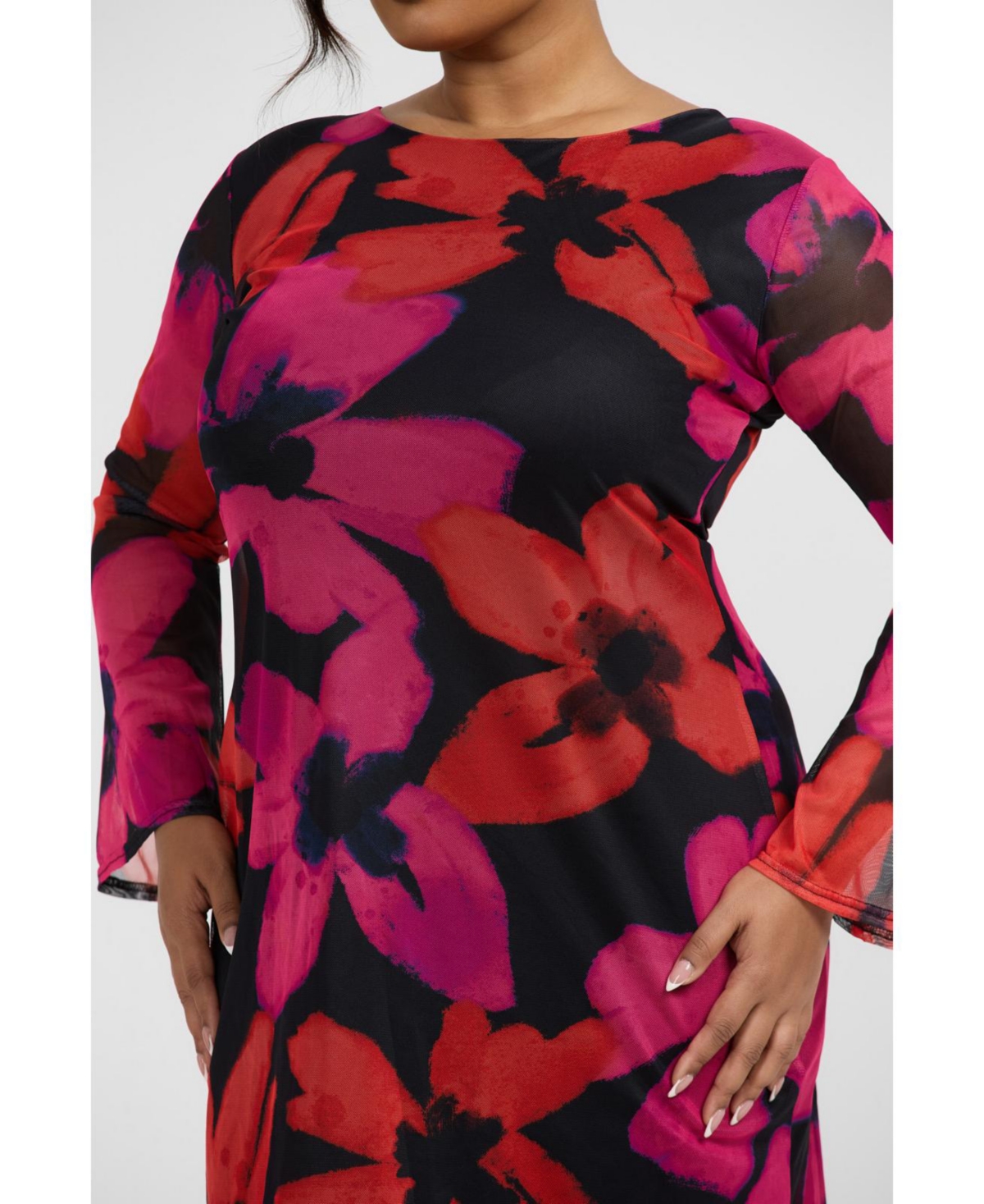 Fashion-szn Curve Women's Bold Floral Print Mini Dress