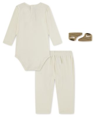 Baby Girls' Long-Sleeve Bodysuit, Pants and Socks, 3-Piece Set