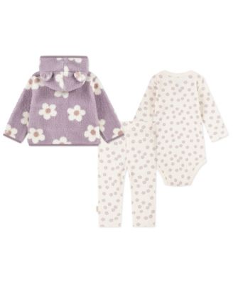 Baby Girls' Floral Jacket, Bodysuit and Pants, 3-Piece Set