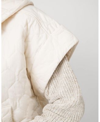 Women's Quilted Dolman Short Sleeve Zip Up Jacket