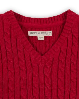 Little and Big Boys' Organic V-Neck Cable Sweater Vest