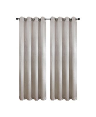 1 Piece Priscilla Light Filtering Grommet Top Embossed Leaves Jacquard Window Curtain Panel - Red