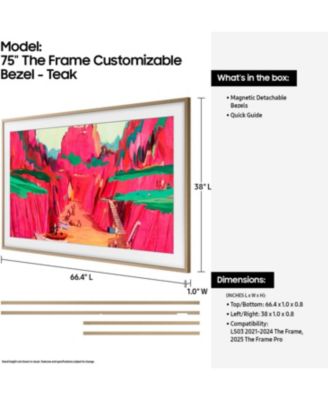 VG-SCFF75TKBZA 75" Modern Teak Customizable Bezel Frame Accessory