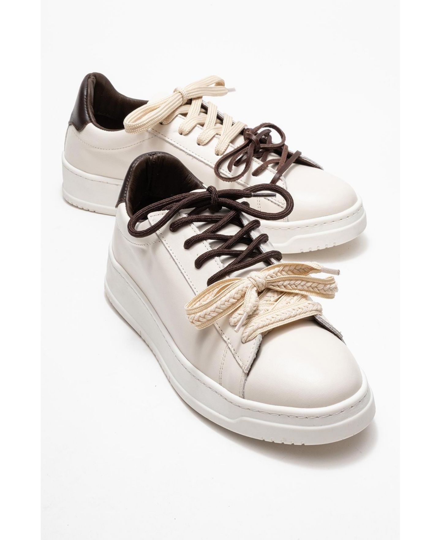 Женские кроссовки Forever & Always Shoes Warron Leather, цвет: Бежевый кожаный — фото 6
