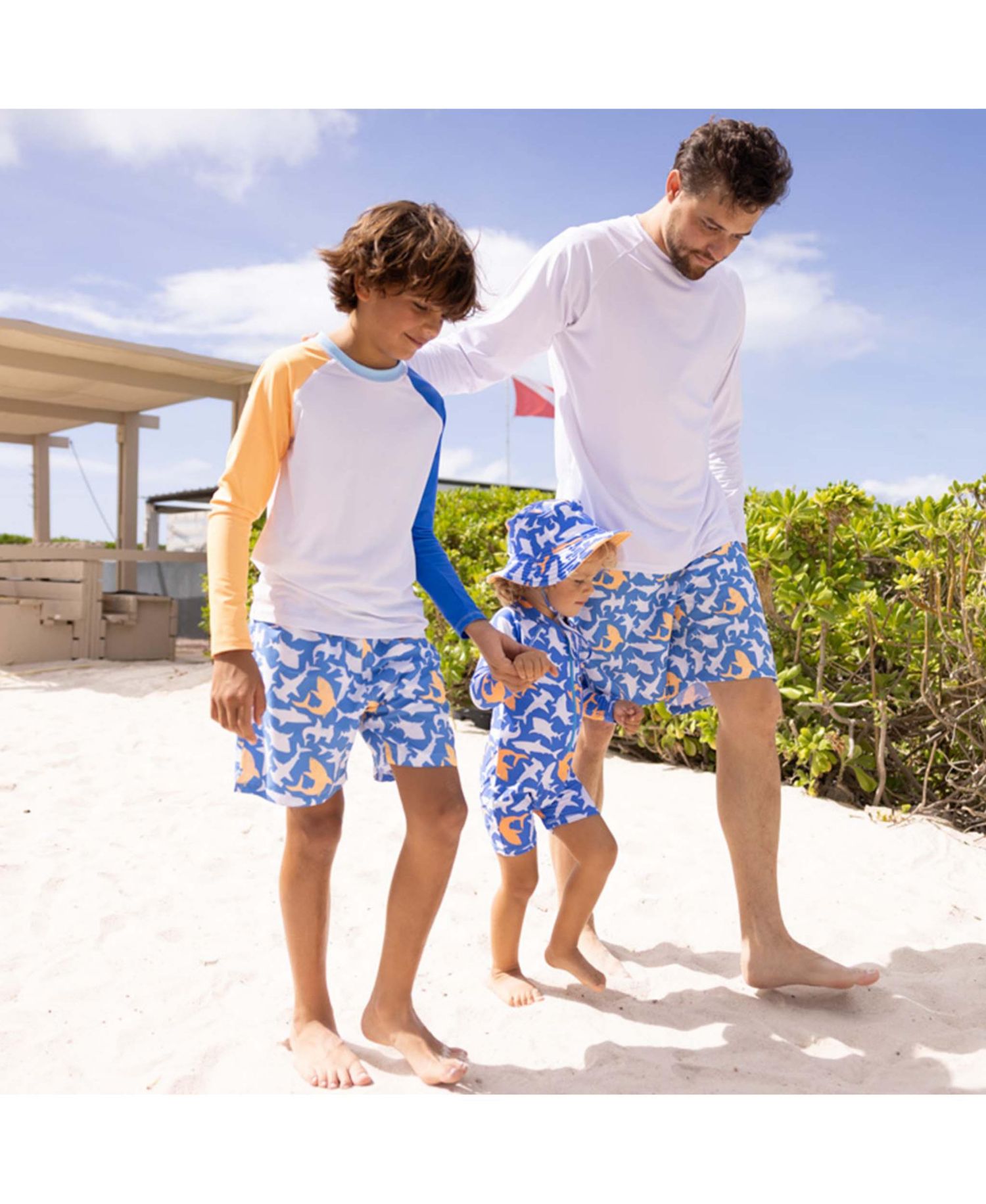 Big Boys 4-20 Blue Papaya Long Sleeve Rash Top