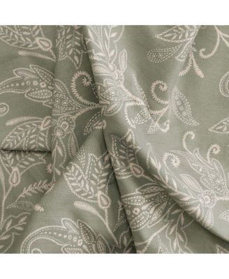 Lexington Leaf Pattern on Colored Ground Tailored Swags 56"x36" Sage