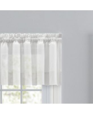 Shadow Stripe 1.5" Rod Pocket Tailored Valance for Windows 82" x 12" White