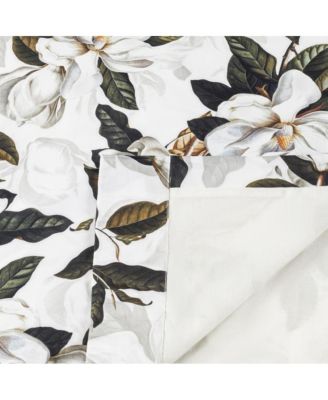 Magnolia Lined 3" Rod Pocket Curtain Panel Pair with Tiebacks 100" x 63" White