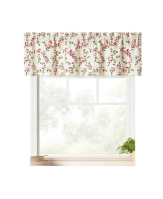 Ellis Vintage Stylish Medium Scale Printed Vine Pattern 1.5" Rod Pocket Tailored Valance 58"x15" Pecan