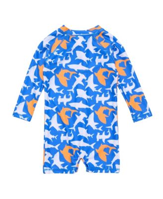 Baby Boys Shark Squad LS Sunsuit