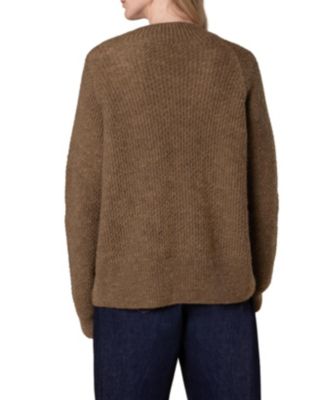 Women's British Wool Moss Stitch Cardigan Sweater