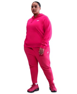 Plus Size Active Sportswear Club Hooded Fleece Sweatshirt