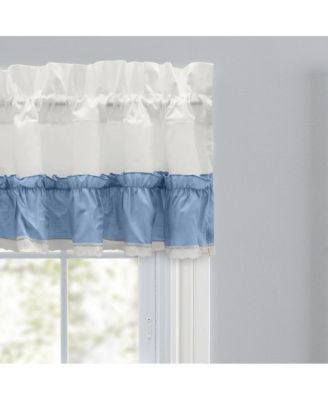 Madelyn Ruffled Victorian 1.5" Rod Pocket Valances for Windows 60" x 16" Slate