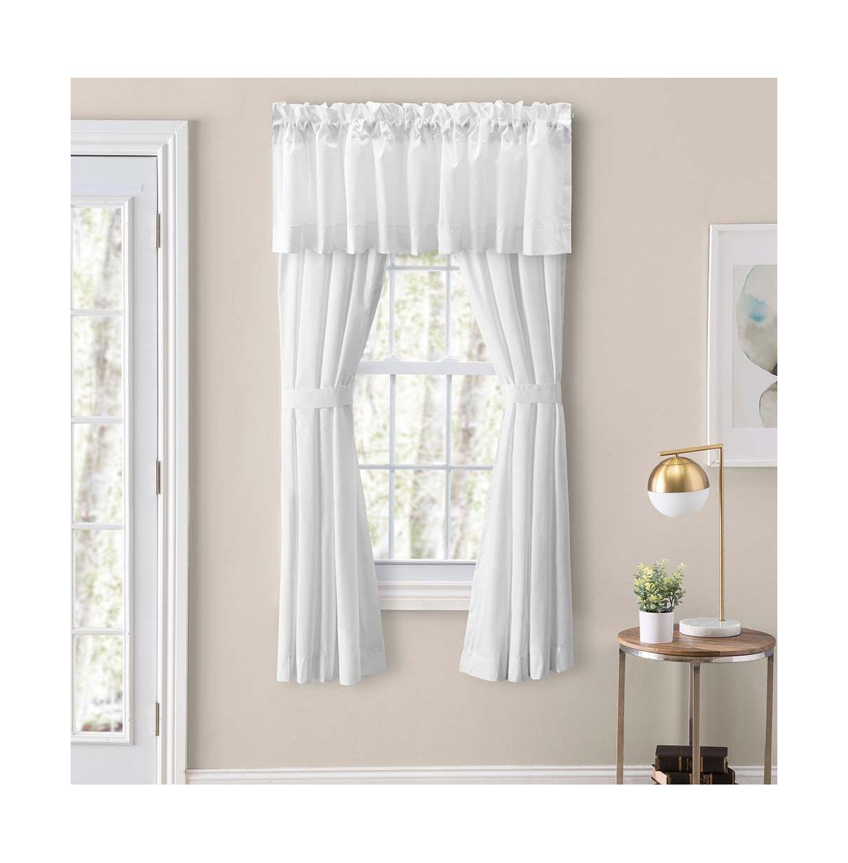 Ellis Classic Tailored Design in a Perma Press Fabric 3" Rod Pocket Tailored Pair with Ties 80"x84" White