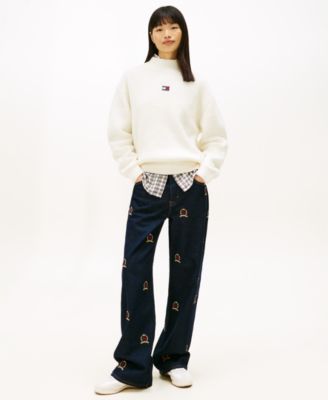 Women's Mock Neck Badge Sweater