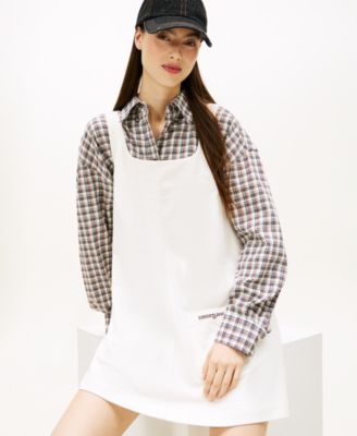 Women's Corduroy Pinafore Scoop Neck Dress