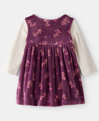 Baby Girls' Flower Print Dress and Bodysuit, 2-Piece Set