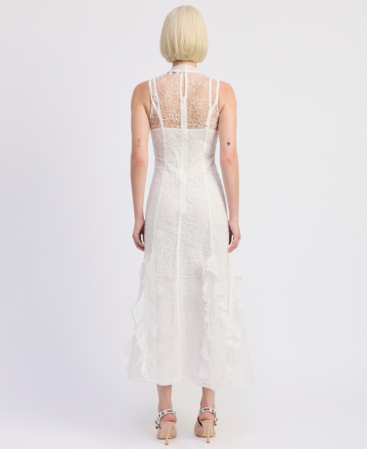 En Saison Women's Meena Turtle Neck Maxi Dress In White