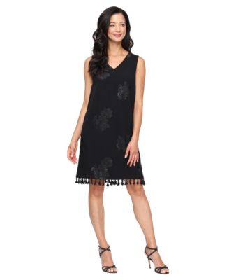 Women's V-Neck Floral Burnout Dress