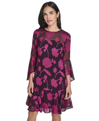 Jessica Howard - Women's Bell Sleeve Crewneck Dress