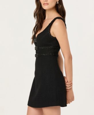 Women's Maira Tweed Scoop Neck A-Line Mini Dress