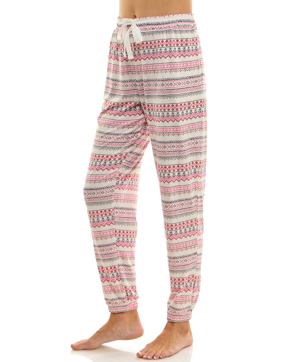 Roudelain Women's Printed Contrast Waistband Joggers