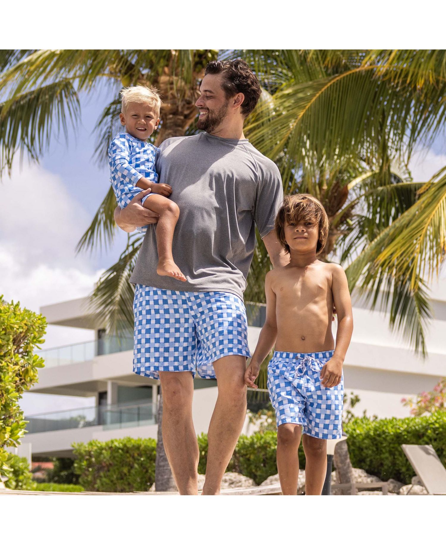 Little Boys 4-20 Ocean Grid Swim Short