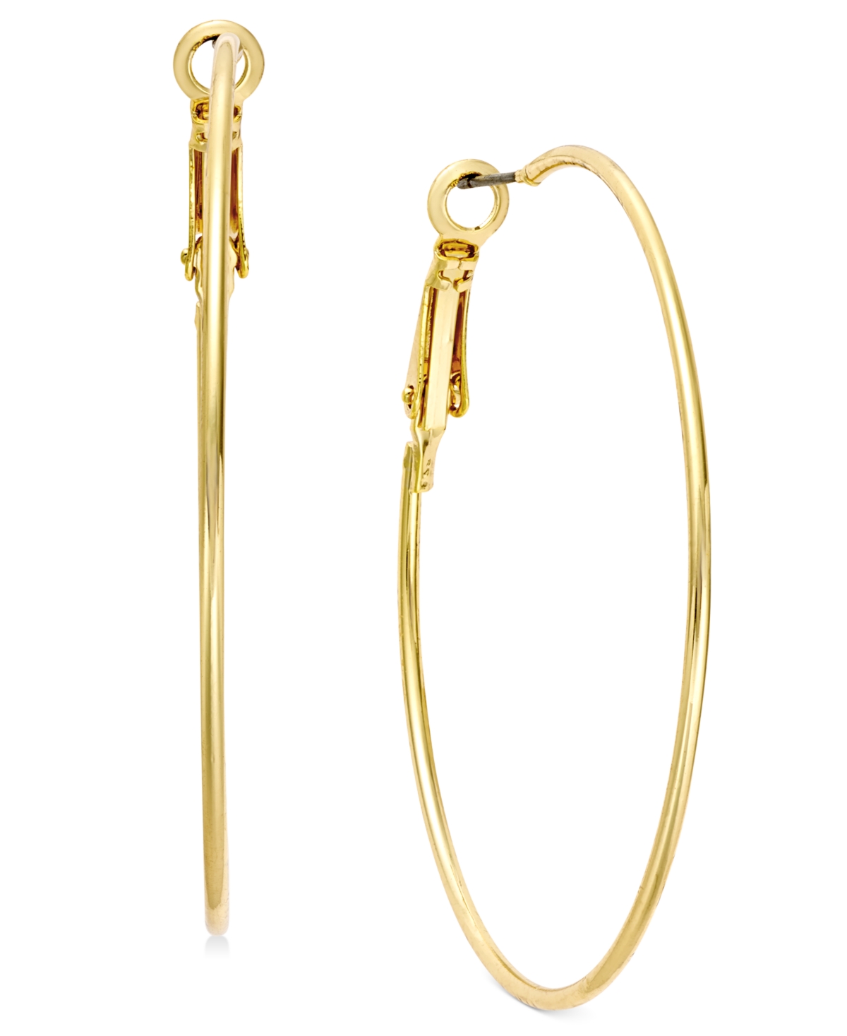I.n.c. International Concepts Large 2 Gold Tone Wire Hoop Earrings Created for Macy s Gold Smart Closet