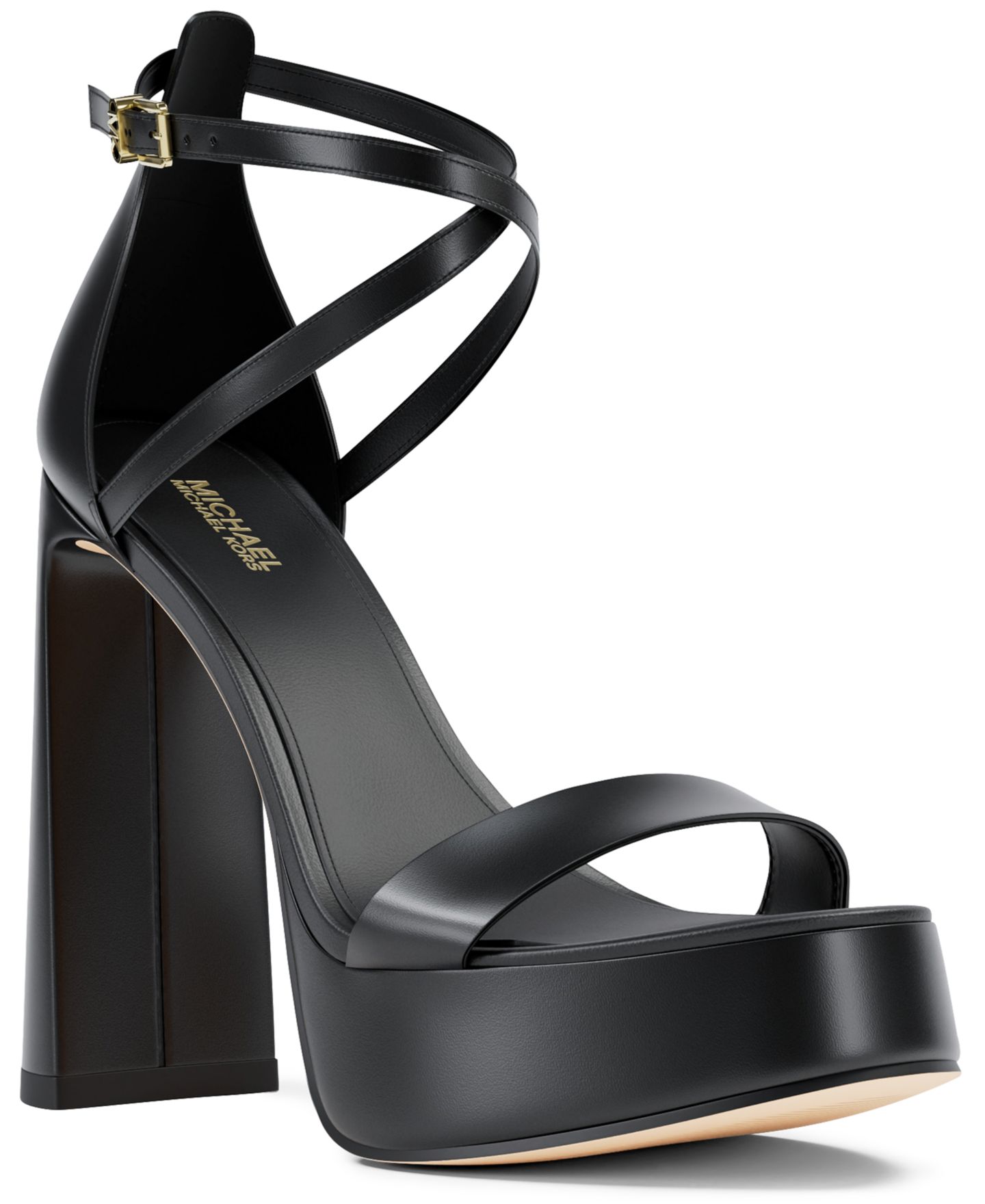 Женские сандалии Michael Kors Cami Platform, цвет: Чёрный кожаный — фото 1