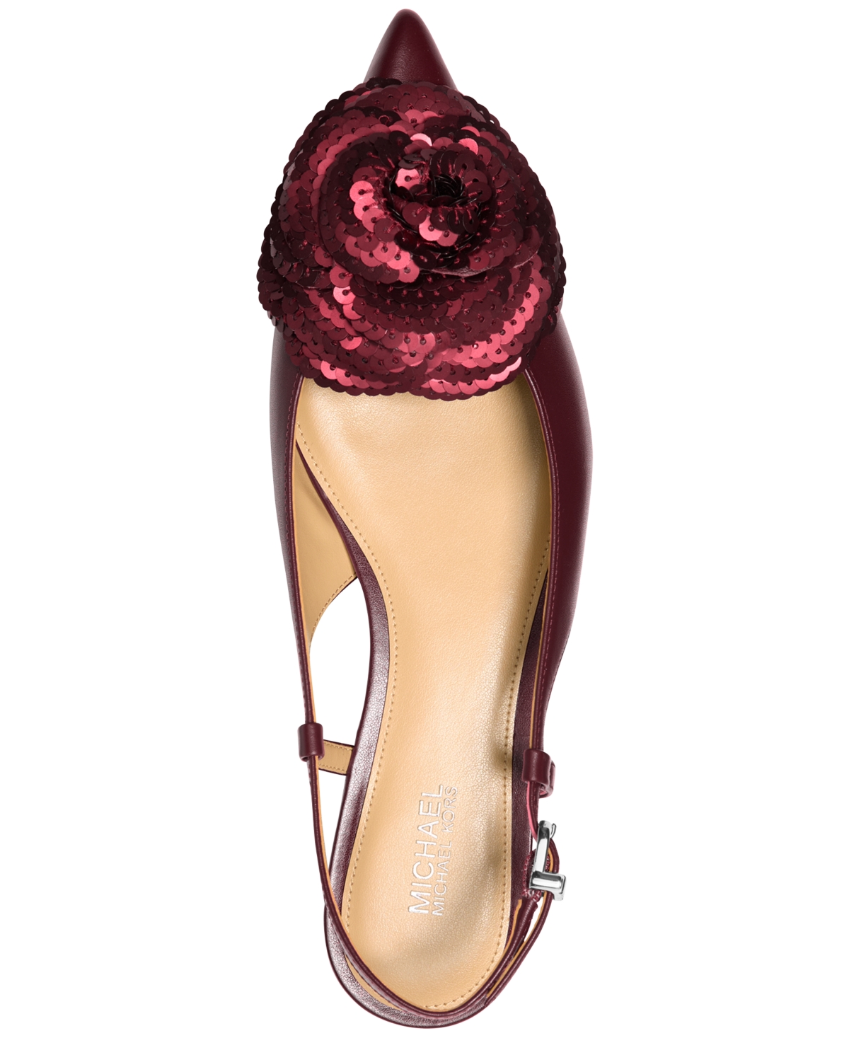 Michael Kors Michael  Women's Elodie Sling Flats In Burgundy
