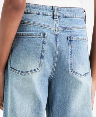 Women's Rhinestone Embellished Wide-Leg Jeans, Macy's Exclusive