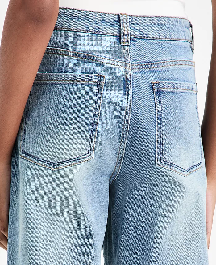 Women's Rhinestone Embellished Wide-Leg Jeans - thumbnail 5