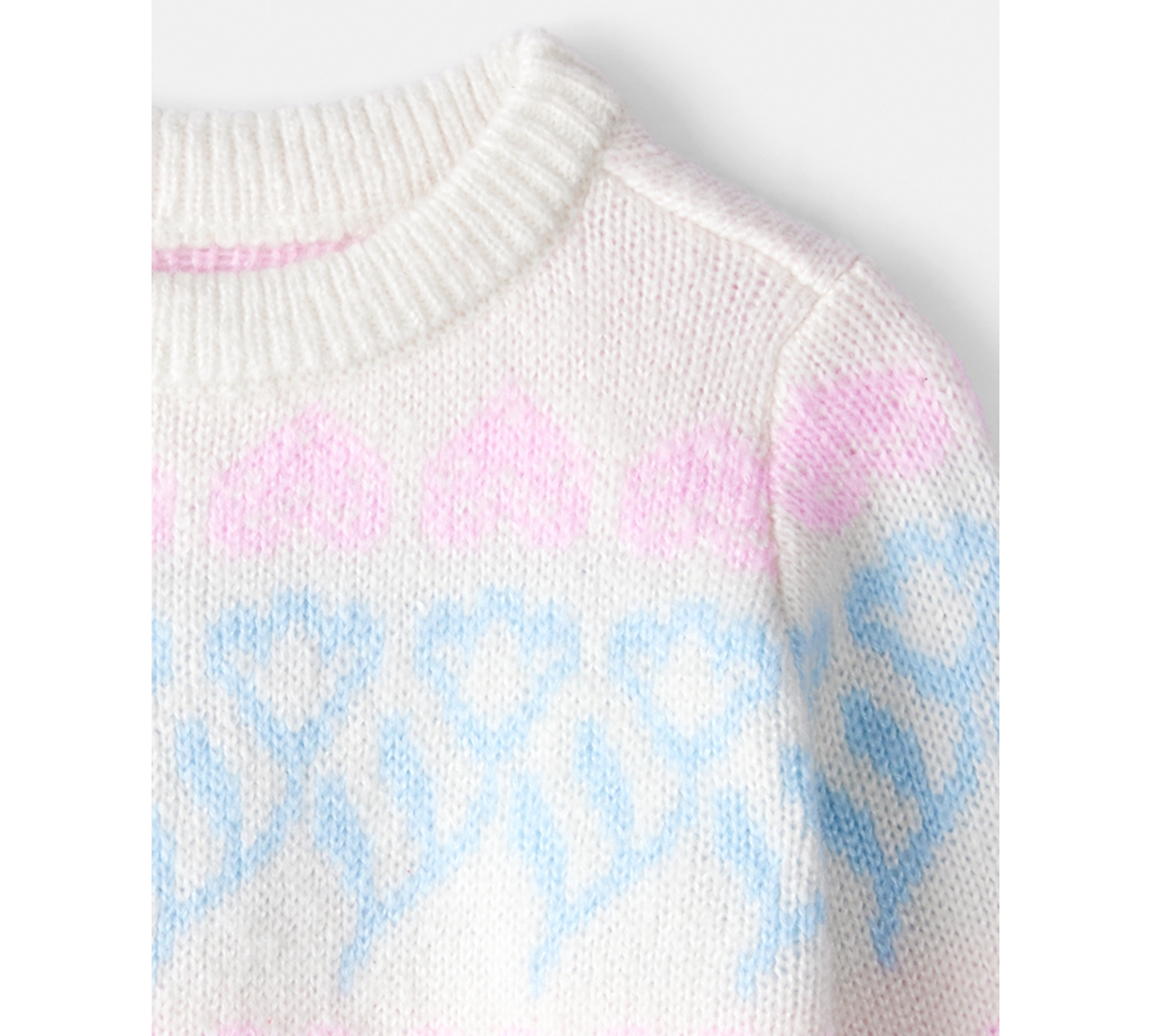 Carter's Girls Toddler 2t-5t Floral Fairisle Sweater In Pink