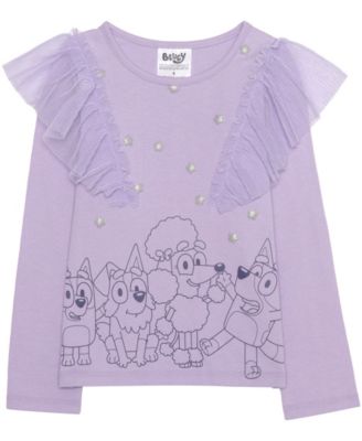 Girls' 2T-6X Long-Sleeve Top and Skirt, 2-Piece Set