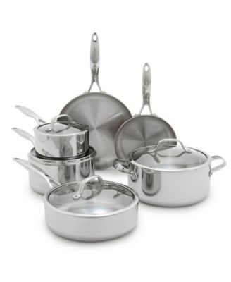 GreenPan - Valencia Pro Stainless Steel Uncoated 10-Pc. Cookware Set