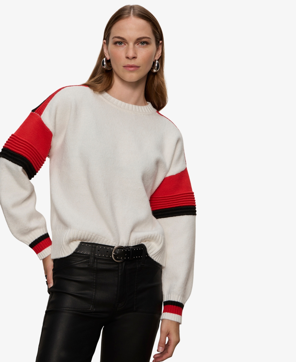 Sanctuary Women's Sporty Stripe Crewneck Sweater In Neutral