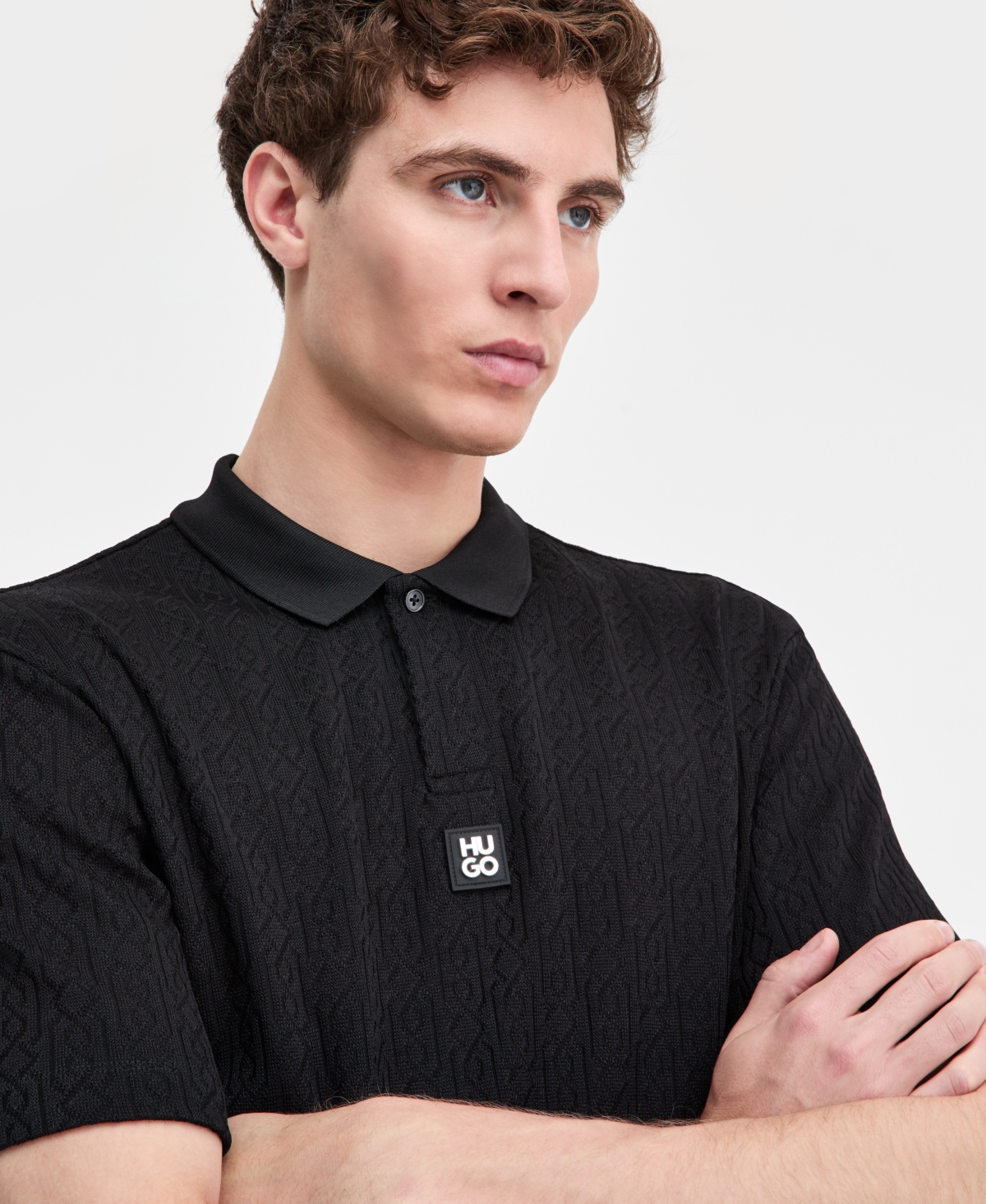 Hugo Boss Men's Dallovo Relaxed-Fit Short-Sleeve Textured Polo Shirt