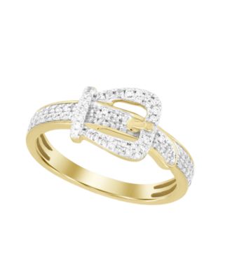 Diamond Ring (1/4 ct. t.w.) in 10k Yellow Gold with White Rhodium