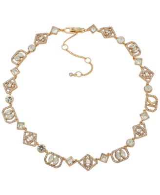 KARL LAGERFELD PARIS - Glass Stone Mosaic Logo Collar Necklace