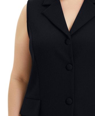 Women's Plus Size Sleeveless Scuba Vest Jacket
