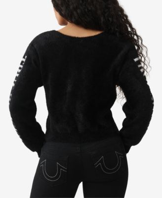 Women's Jacquard Reversible Crew Neck Sweater