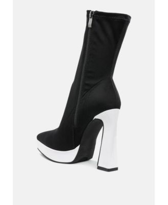 Womens Rabha Contrasting Platform Detail Sock Boots