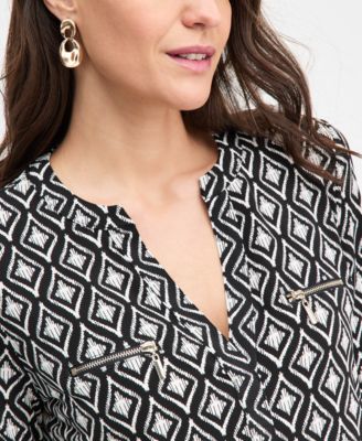 Women's Printed Zip Pocket Top, Macy's Exclusive