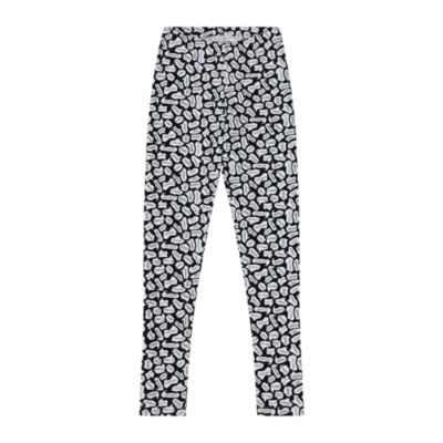 Little Girls Ruffle Hem Tiered Tunic and Legging Set - White/Black/Hello