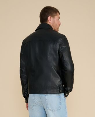 Men's Leather Shirt Style Jacket, Created for Macy's