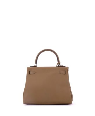 Kelly 25 Handbag Verso Swift with Palladium Hardware