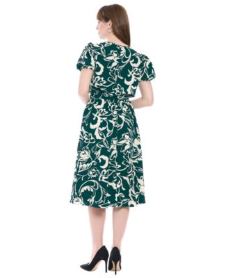 Women's Tucked-Sleeve Midi Dress