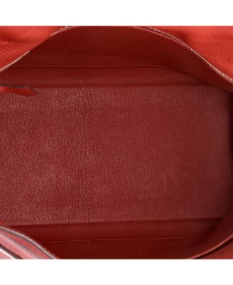 Kelly 28 Handbag Red Togo with Palladium Hardware