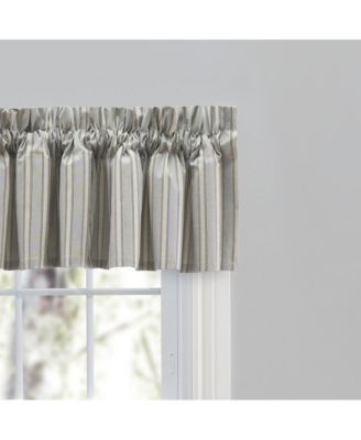 Springfield Stripe 3" Rod Pocket Tailored Valance for Windows 80" x 13" Black