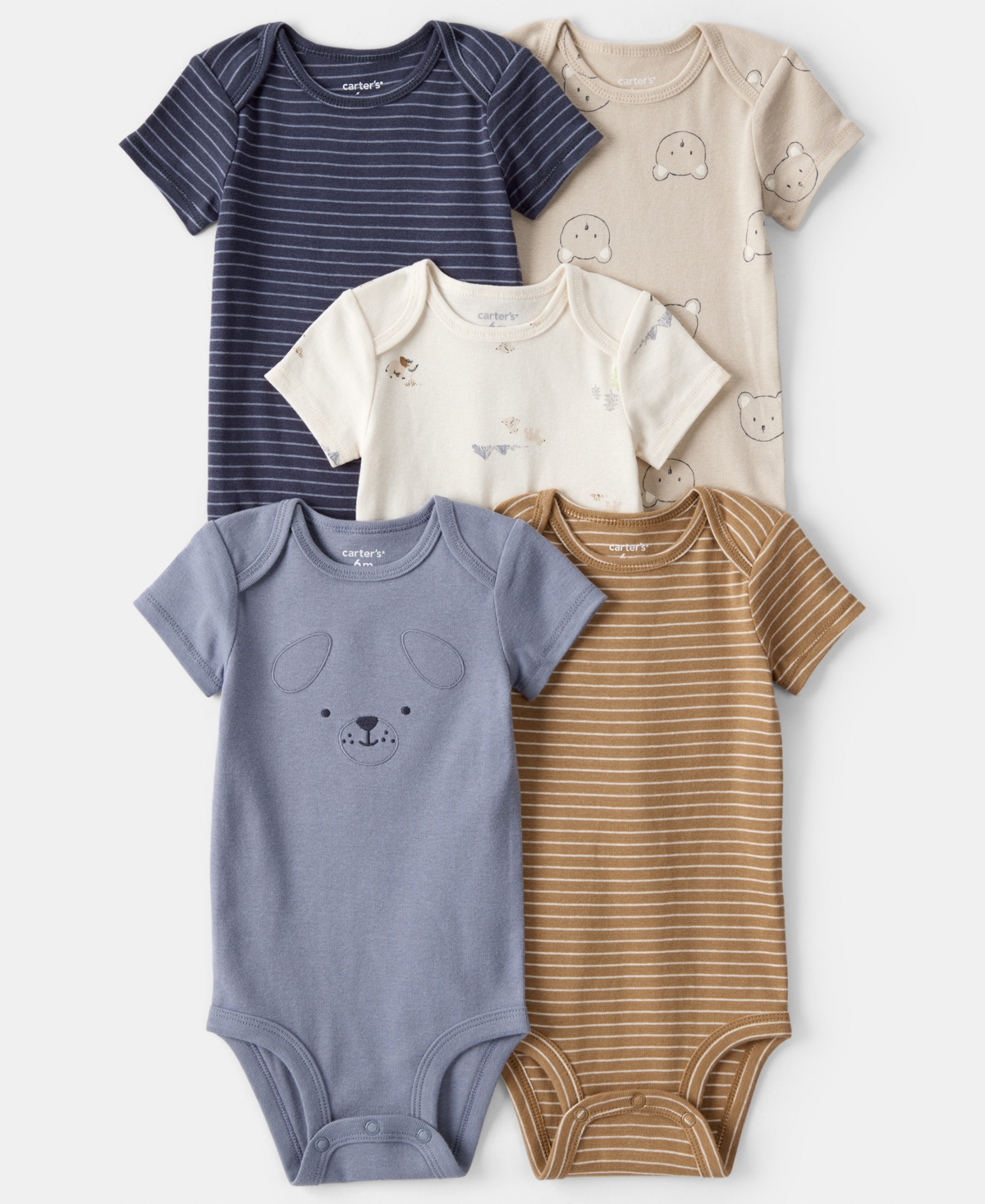 Carter's Baby Boys 5-pack Short-sleeve Bodysuits Set In Multi